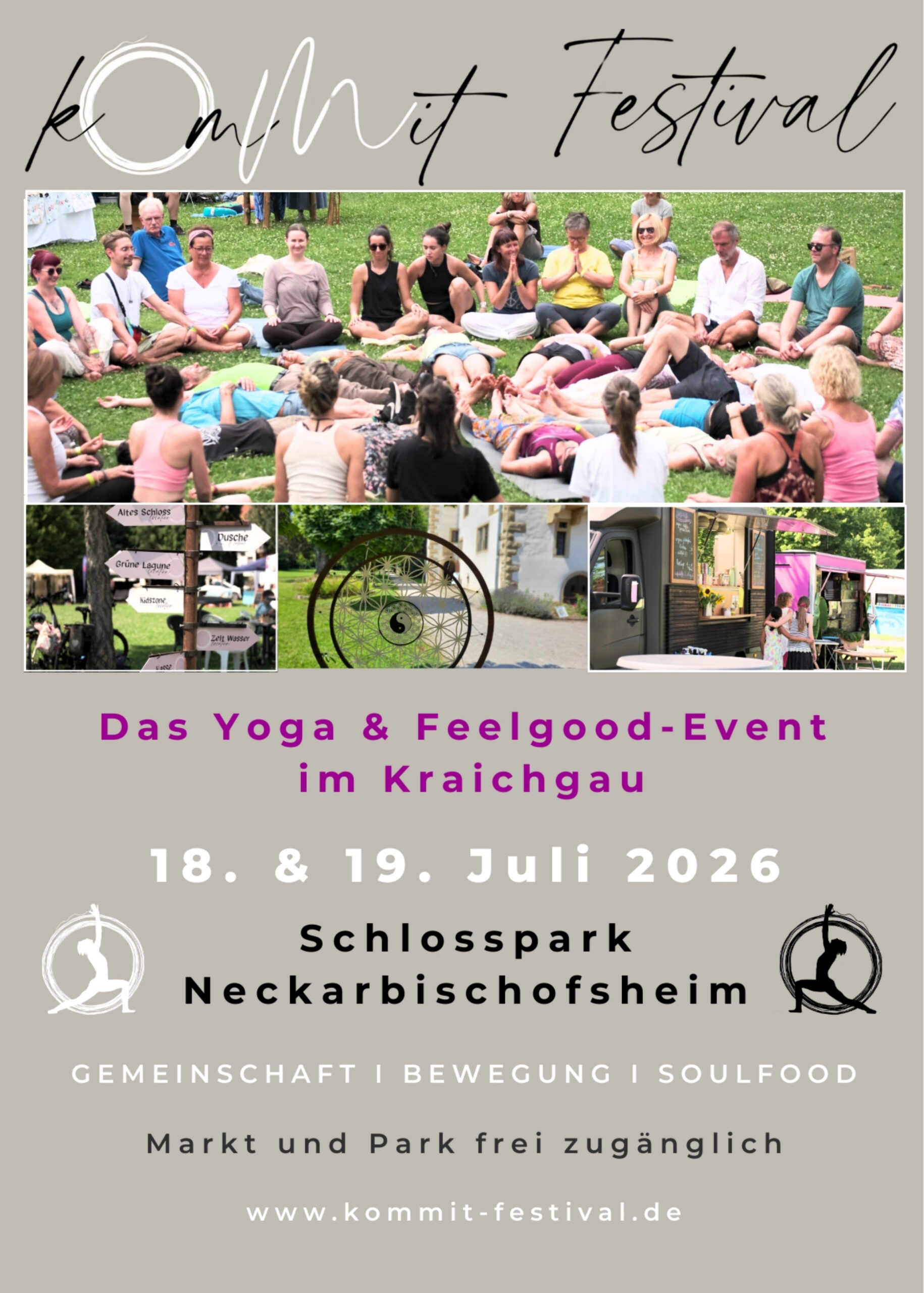 Flyer kOMmit Festival 2026 im Schlosspark Neckarbischofsheim