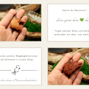 Handgeschnitzter Schlangen Anhänger aus Holz • Kette mit Schlange als Krafttier Schmuck – Bild 5