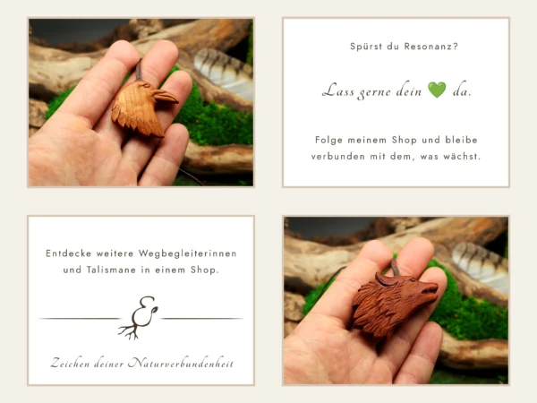 Handgeschnitzter Schlangen Anhänger aus Holz • Kette mit Schlange als Krafttier Schmuck