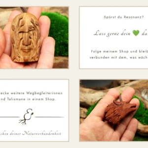 Geschnitzter Cernunnos aus Olivenholz • Talisman & Holzschmuck für Männer – Bild 6