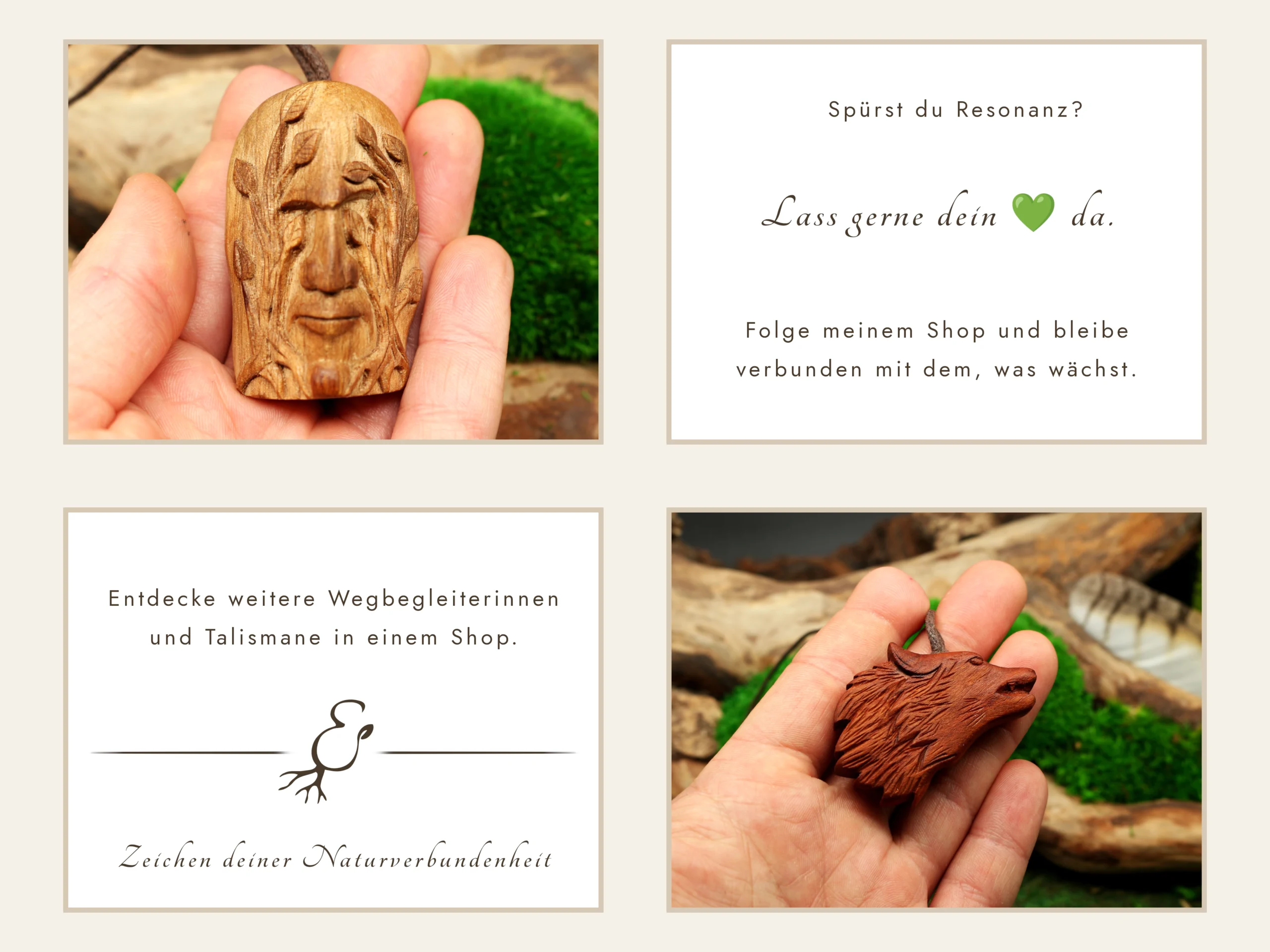 Geschnitzter Cernunnos aus Olivenholz • Talisman & Holzschmuck für Männer – Bild 6