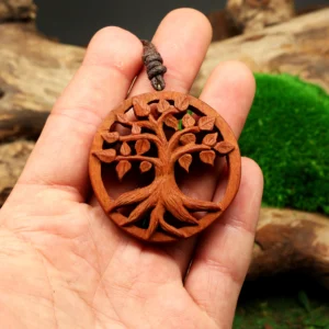 Handgeschnitzter Lebensbaum Kette • Yggdrasil Lebensbaum Anhänger als Schmuck mit Bedeutung – Bild 3