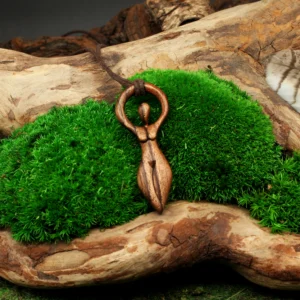 Handgeschnitzte Göttin • Erdgöttin Gaia Anhänger • Naturschmuck mit Bedeutung und spiritueller Holzanhänger – Bild 2